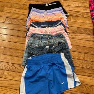 Lot of 9 pair girls shorts size 8